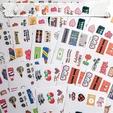 1入組50張素描本+48張貼紙日記，適用於繪畫塗鴉的黑色/棕色紙面軟封面素描本、記事本、筆記本、辦公學用文具 - 黑色本+INS風復古貼紙 - 查看 5