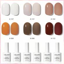 XEIJAYI 1入組7.3ML凝膠指甲油入門套裝6色（黑、白、粉、綠）可浸泡不留痕跡，適用於四季 - 彩色 - 查看 15