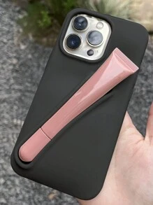 1入黑色矽膠唇彩手機殼，適用於 iPhone 15/14/13 - 黑色 - 查看 3