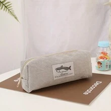 鯊魚印花化妝袋，辦公文具筆袋，小型化妝袋組織者 - 多色 - 查看 13