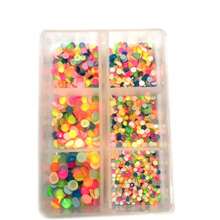 Flache Diamant-Nägel (gemischtes 6er-Raster) für DIY Nagelkunst Zubehör, Strass-Nageldekorationen, Nagelkunst Zubehör Nagel Dekor Nail Gems