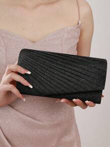 轻巧，商务休闲水钻装饰水桶包迷你抽绳设计，透明包时尚仿珍珠包晚宴包，晚餐包迷人，优雅，精致，安静的奢华水钻适合派对女孩，女人，新娘非常适合派对，晚宴/宴会圣诞派对礼服，与新年服装完美搭配，派对包，非常适合派对，婚礼，舞会，晚宴/宴会 - 黑色 - 查看 1