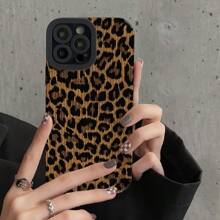 Cheetah Print Apple Tortoise Shell Phone Case Meidra Fashionable Leopard Print Chic High-Quality Soft Silicone Phone Case Compatible With Iphone 16, 15, 15 Pro, 15 Pro Max, 14, 13, 12, 11, XS Max Series, Phone Protective Cover - Fashion Leopard Black - View 7