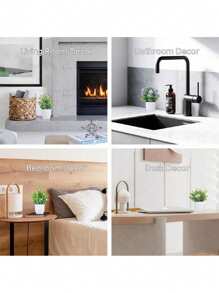 4 件盆栽人造迷你植物，小型假花，适合家居装饰，室内使用 - 适用于窗户、浴室、墙壁、书桌、办公室、厨房、农场、情人节派对装饰、情人节、生日毕业礼物、花园装饰、户外植物、园艺、假花 - 多色 - 查看 5