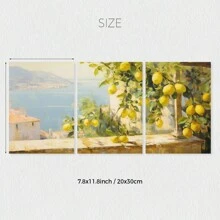 3 piezas Impresiones de arte de pared vintage rústico con limones de Amalfi, impresiones de arte de paisaje de Italia, póster de lienzo de Amalfi, decoración rústica estética, regalo ideal para dormitorio, sala de estar, cocina, pasillo, arte de pared, decoración de pared, decoración de verano, decoración de habitación, sin marco - Amarillo - Ver 11