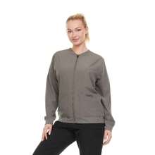Woman Scrub Zip Jacket |4-Way Stretch| Spa Doctor Nursing Clinical Suit | Surgical Uniforms Top | Lightweight Long Sleeve Bomber | 4-Way Stretch | Clinical Scrubs Coat For Beauty Salon - 灰色 - 查看 2