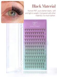 SONG LASHES 4D 5D Sharp Thin Pointy Base Premade Fans Eyelash Extensions Make Up Tool For Salon Beauty C D Curl Lash Clusters, Eyelash Clusters, Individual Eyelashes, Lashes, Fake Lashes - Black - View 4