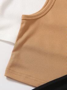 3 Stücke/Set Sommer Freizeitkleidung für Tween Mädchen, bestehend aus Rundhals-Ärmellosem Weste-Shirt und Fuß-Pyjama, lange Hose Outfit Einfarbig