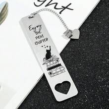 1 pieza Marcadores de libros personalizados de gato de acero inoxidable, regalos de marca libros para amantes de la lectura, regalos de cumpleaños para amigos, material escolar de papelería - 1 marcador - Ver 5