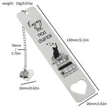 1 pieza Marcadores de libros personalizados de gato de acero inoxidable, regalos de marca libros para amantes de la lectura, regalos de cumpleaños para amigos, material escolar de papelería - 1 marcador - Ver 8