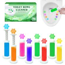 8 piezas/6 piezas/4 piezas/caja Limpiador de inodoro, sello de taza de inodoro con flores, juego de gel de limpieza para baño, gel de limpieza multifuncional (incluye gel de limpieza + varilla de empuje)