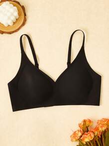 Solid Bra Wireless Thin Push-Up,For Girls With Small Breasts