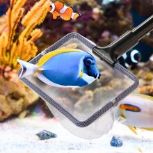 Aquarium 5-In-1 Multi-Functional Cleaning Kit: Scraper, Fishing Net, Sponge Brush, Plant Fork, Gravel Rake - Black - View 10