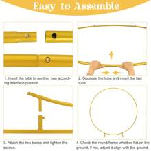 Gold Round Backdrop Stand Metal Circle Balloon Arch Frame Wedding Arch For Ceremony Birthday Party Shower Anniversary Bridal Graduation Decoration