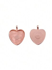 10pcs/Lot 25mm Heart-Shaped Pendant Cabochon Base Setting  Findings For DIY Jewelry Making Supplies - Alloy Heart-shaped Base - View 13