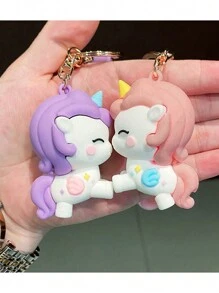 1pc Girly Pink Unicorn & Cloud Shaped Handbag Charm, Perfect For Anniversary, Daily Use Gift