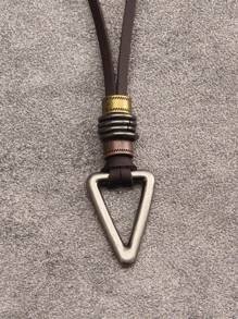 1 buc colier cu pandantiv metalic vintage cu mărgele, lanț lung cu frânghie de ceară neagră, colier metalic minimalist gotic la modă, stil hiphop, colier pentru cupluri