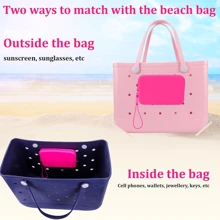 Bolsa de almacenamiento de silicona con agujeros para teléfono y accesorios a prueba de agua, bolsa de playa de goma
