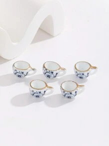 2/5 chiếc mặt dây chuyền hình cốc sứ xanh trắng dễ thương DIY dành cho vòng cổ, vòng tay nữ - Nhiều màu - Xem 1