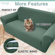 1pc Sofa Slipcover Waterproof Sofa Cover Elastic Sofa Protection Cover Anti Cat Scratch Couch Cover For Living Room Home Decor - Green - View 7