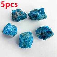 1pc/5pcs/10pcs Natural Blue Apatite Crystal Stone, Raw Blue Apatite Crystal Stone, Mineral Specimen Gemstone Crystal, Rock For Chakra Balancing, Reiki, Good Luck, Aquarium/Home Fish Tank Decor Bonsai Flower Pot Ornament