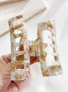 1pc Women's Light-Colored Acetic Acid Square Shaped Medium Size Simple Style Hair Claw Suitable For Daily Wear,Dopamine Claw Clips Hair Clips Hair Jaw Clip Hair Clamps Hair Clutch Hair Catcher Clip