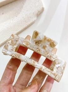 1pc Women's Light-Colored Acetic Acid Square Shaped Medium Size Simple Style Hair Claw Suitable For Daily Wear,Dopamine Claw Clips Hair Clips Hair Jaw Clip Hair Clamps Hair Clutch Hair Catcher Clip
