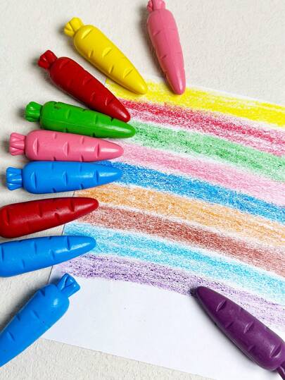 Creioane colorate din plastic, moderne, inedite, creative, drăguțe în formă de morcov, cu 6 culori, culori strălucitoare, mâinile nu sunt murdare, pot fi spălate cu apă, pictură netedă, desen pentru studenți, creioane graffiti, cadouri mici pentru recompense de sărbători, rechizite de papetărie pentru pictură înapoi la școală