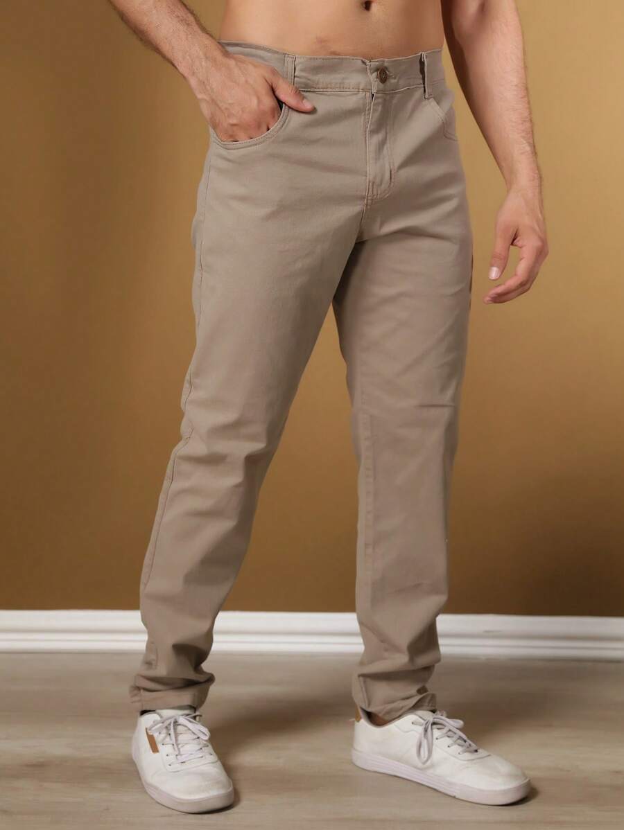 Men Jeans - Khaki - View 1