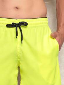 Men Beach Shorts - 黃色 - 查看 3