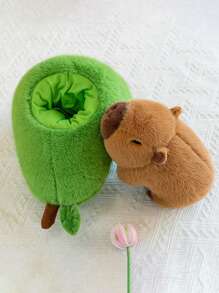 Avocado Capybara Plush Doll, Creative Capybara Stuffed Animal Soft Doll, Gift 1pc - Multicolor - View 3