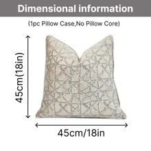 1pc Polyester Decorative Pillow Cover, Geometric Grid Pattern, Available In Multiple Sizes, Suitable For Living Room, Bed, Bedroom (Pillow Insert Not Included) - Brown - View 8