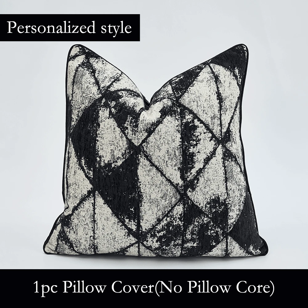 1pc Pillow Cover, Luxury Minimalist Personalized Style Cushion Cover, Suitable For Home Decor, Party Decor, Car Decor, House Decor, 18x18 Inch, 20x20 Inch (Pillow Insert Not Included) - Black - View 1