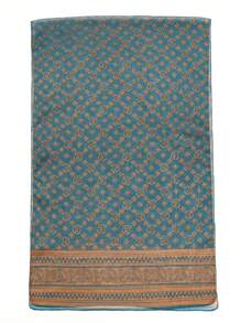 1pc Women's Small Size Lightweight Luxury Bohemian Vintage Snowflake Scarf, Breathable And Smooth Texture, Suitable For All Seasons, Can Be Used As A Shawl, Sun Protection, Matching Outfits, Suitable For Autumn/Winter - Blue Brown - View 4