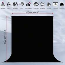 VOJCBKRE Fondo negro para fotografía, pantalla de fondo de foto negro, sábana negra para estudio de foto y video, sesión fotográfica, Zoom. Fondo negro para fotografía, fondo de cabina de fotos negro de poliéster puro, cortina de pantalla negra plegable para sesión de retratos - Negro - Ver 10
