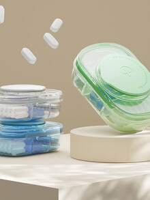 Compact Multi-Functional Medicine Box For Sorting, Cutting Pills, Sealing And Moisture-Proof, Easy To Carry On The Go - Multicolor - View 3