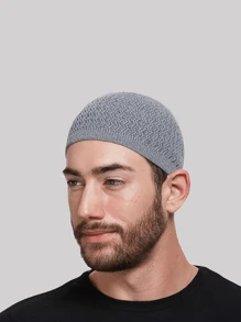 1 pieza Gorro de oración para hombres musulmanes, Taqiyah, accesorios para hombres, sombreros tejidos cálidos de invierno, respirables y elásticos, gorros con calavera para hombres, sombreros de oración islámica, sombreros turcos. Sombrero tejido amigable con la piel y cómodo - Multicolor - Ver 4