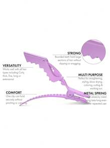 6PCS  Pastel Alligator Hair Clips Professional Alligator Clips For Hair, Hair Clips For Styling, Hair Styling Clips, Aligator Clips, Salon Hair Clips, Plastic Hair Clips - Multicolor - View 2