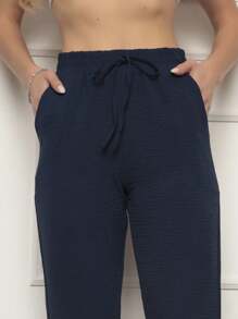 Women Pants - 藏蓝色 - 查看 3