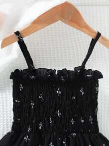 BASUSARRI Young Girl Bowknot Decor Slip Dress, Cool & Breezy For Outdoor, Beach, Vacation In Summer
