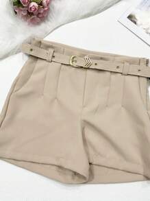 Women Shorts - 杏色 - 查看 2