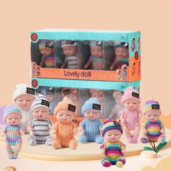 Muñeca bebé Reborn miniatura/Muñeca de silicona realista y reconfortante, adecuada para niñas, niños, niños pequeños y niños, regalo de graduación de jardín de infancia, Navidad, cumpleaños (color y estilo aleatorios), decoración del hogar, decoración de la habitación, muñeca bebé, juguetes para niñas, juguetes para niñas bebé