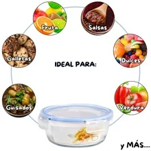 DuVlo Set Of 3 Airtight Transparent Acrylic Plastic Stackable Containers - Blue Round - View 4