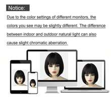 Short Jet Black Synthetic Wigs For Women Middle Part Straight Hair Heat Resistant Bob Wigs Afro Female Natural Daily Cosplay Wig - Black - View 9