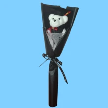 Buquê feito à mão de urso de pelúcia DIY - Arranjo de flores cartonadas exclusivo, adequado para cerimônias de formatura, apreciação de professores, atividades escolares, presentes de festival - Multicolorido - Visão 14