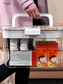 1 Hộp Bảo Quản Thuốc Gia Đình Di Động, Bộ Dụng Cụ Sơ Cứu Thú Cưng Trong Suốt Dung Tích Lớn, Hộp Đựng Thuốc Cấp Cứu Y Tế - Nhiều màu - Xem 5