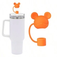 1入可愛卡通熊造型硅膠杯吸管蓋，可重複使用氣密防塵飲料吸管蓋，防濺飲料杯吸管可愛配件