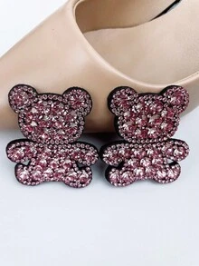 8 chiếc (2 chiếc cho mỗi màu) Phụ kiện kẹp giày bằng kim cương giả hình gấu bông, đồ trang trí DIY, cũng có thể được sử dụng làm miếng vá - Nhiều màu - Xem 4