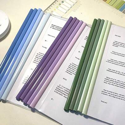 10 peças de prancheta transparente em formato de gota com gradiente para estudantes, pasta de papel transparente espessada para volta às aulas, material escolar