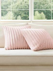 Bedsure Decorative Throw Pillow Covers - Pack Of 2, Luxury Soft Cozy Fluffy, Gift For Graduation/Back To School, College Dorm/Apartment Essentials, For Room Home Bedroom Decor, Dorm Decor, Fall Decor - 淺粉色 - 查看 6